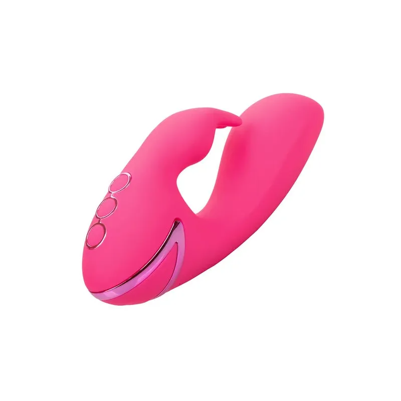 Vibratore coniglio ricaricabile CALEXOTICS in silicone fucsia – doppia stimolazione interna ed esterna