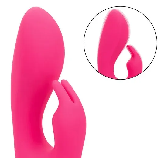 Wiederaufladbarer Kaninchenvibrator CALEXOTICS aus Silikon in Fuchsia – doppelte Stimulation