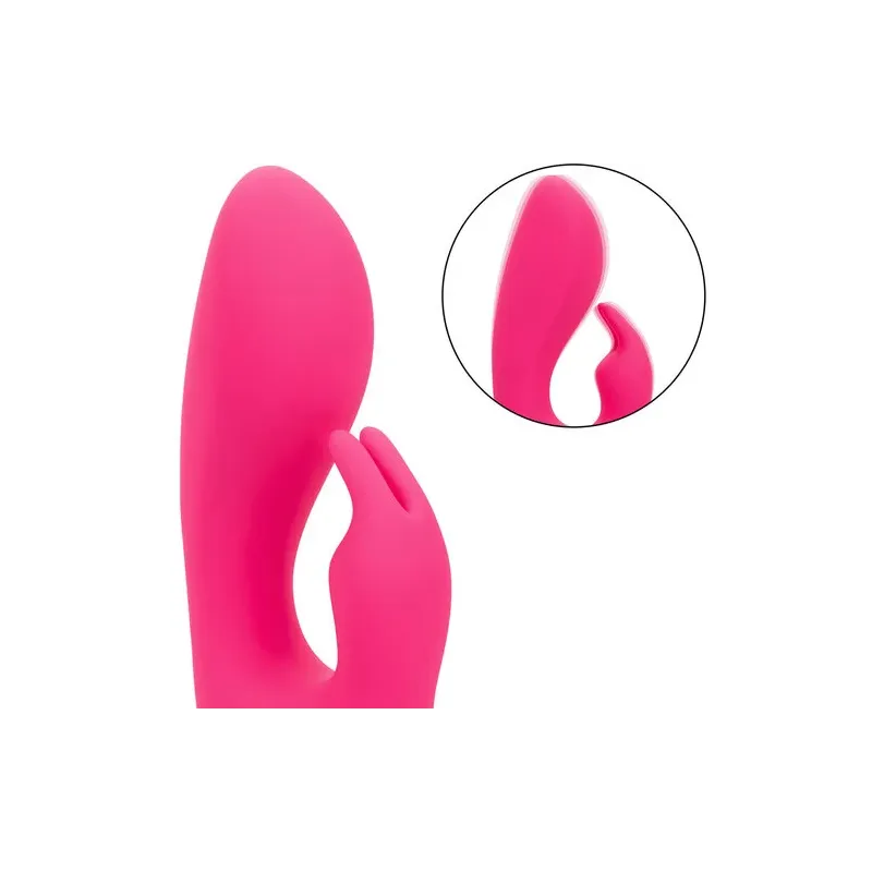 Vibratore coniglio ricaricabile CALEXOTICS in silicone fucsia – doppia stimolazione interna ed esterna
