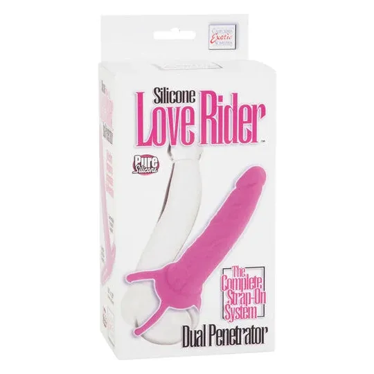 Doppio penetratore rosa in silicone Calexotics con cinghia testicolare regolabile per coppie e soli.