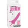 Double pénétrateur rose en silicone Calexotics avec harnais testiculaire ajustable pour jeu duo ou solo.