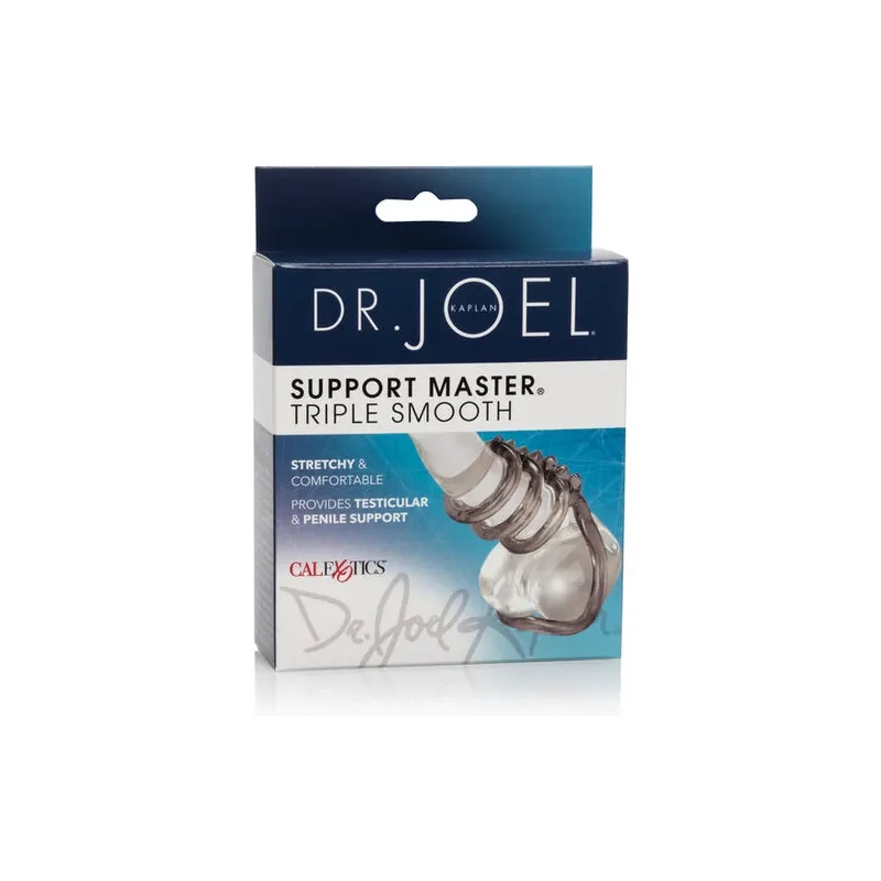 Smooth triple penis ring CALEXOTICS Dr J Support Master, stretchable TPR with scrotum support