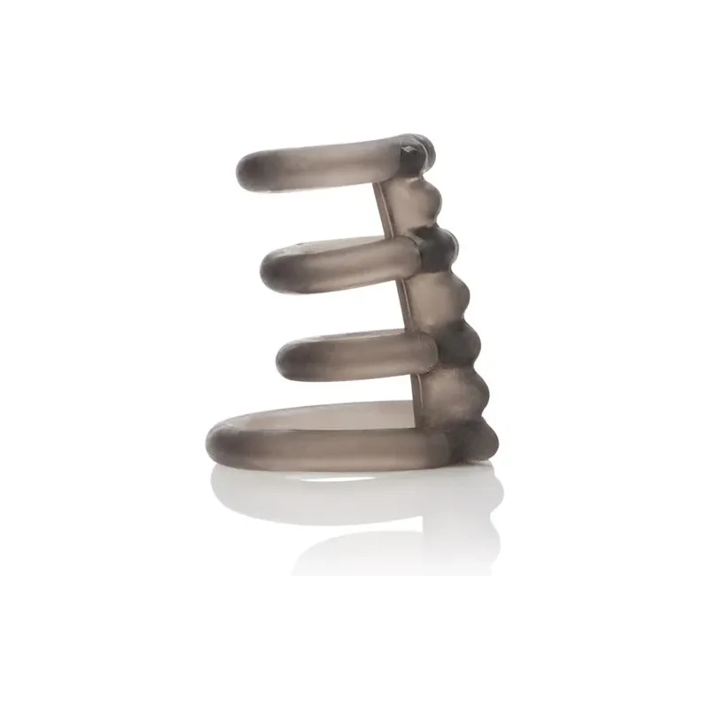 Smooth triple penis ring CALEXOTICS Dr J Support Master, stretchable TPR with scrotum support