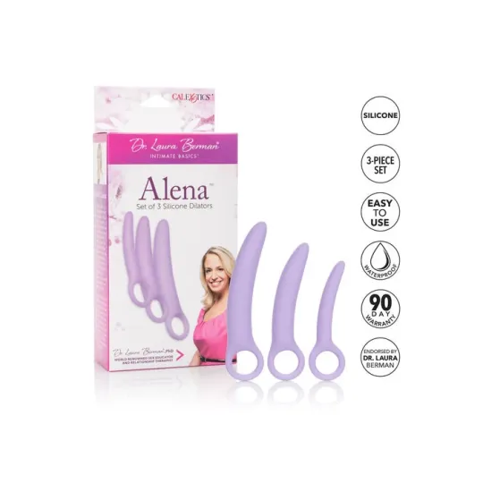 Set di 3 dilatatori vaginali in silicone medicale CALEXOTICS Dr Laura Berman, colore nude, misure progressive.