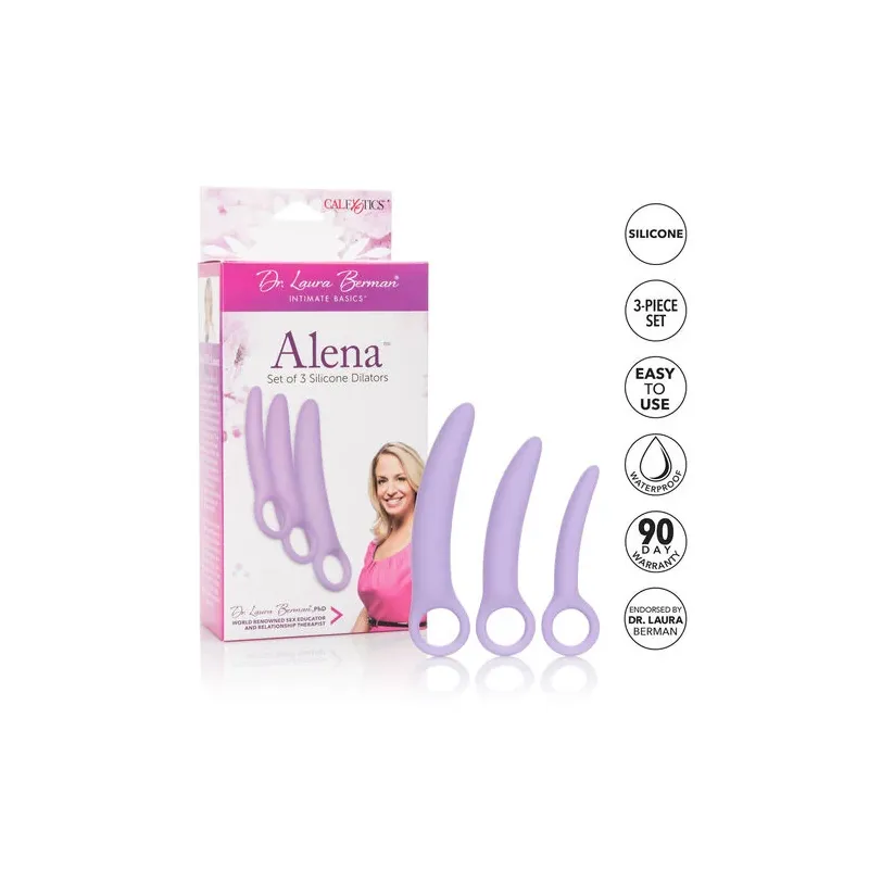 Set di 3 dilatatori vaginali in silicone medicale CALEXOTICS Dr Laura Berman, colore nude, misure progressive.